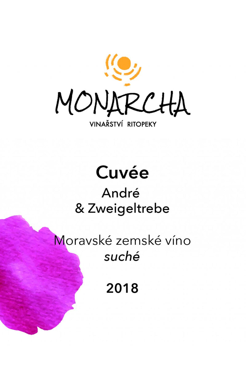 MONARCHA Cuvée André/Zweigeltrebe, moravské zemské víno, suché (2018) Monarcha Vínoodbodláků.cz