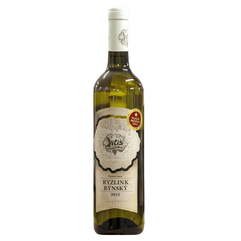 VITIS STRÁŽNICE Ryzlink rýnský, pozdní sběr, polosuché (2015) Vitis Strážnice Vínoodbodláků.cz