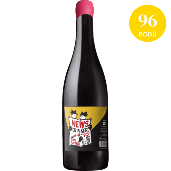 Merlot News Drinker 2020 (naturální víno bez přidaných siřičitanů) Chateau Surain Vínoodbodláků.cz